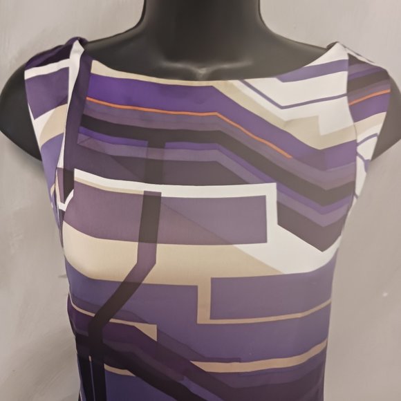 Antonio Melani Purple Silk Geo Dress - Picture 8 of 14